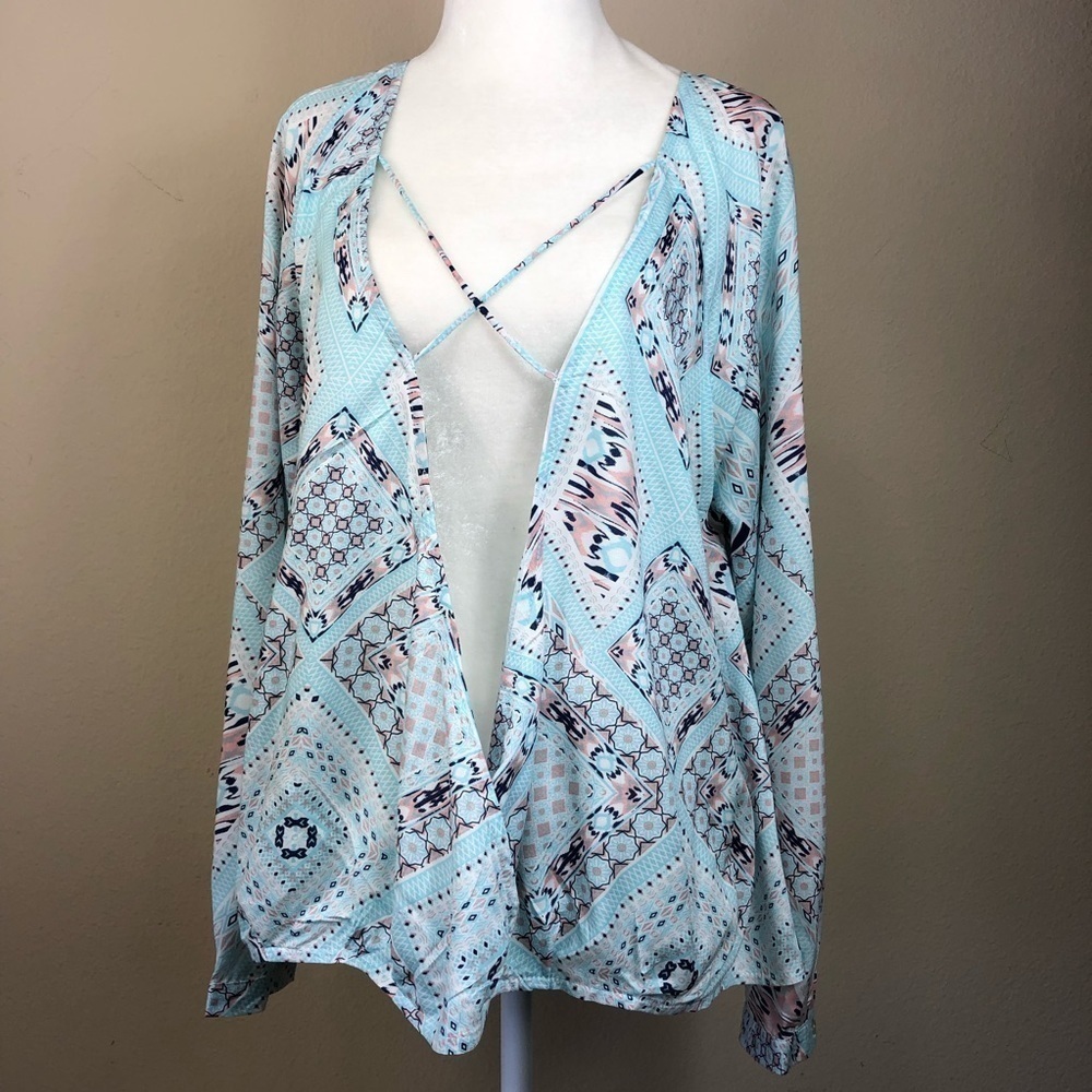 Umgee USA Print Surplice Top S